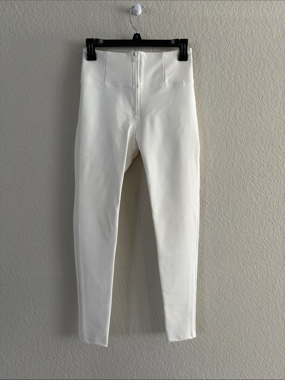 Freddy Women's Skinny High-Rise White Leather Ponte Jeans